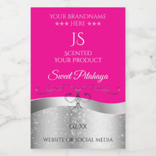De Luxe Vågigt Silver Decor Shock rosa Monogram-et Mat Etikett
