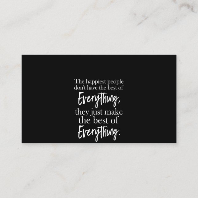 De lyckligaste människorna har inte det bästa av a visitkort (Framsida)