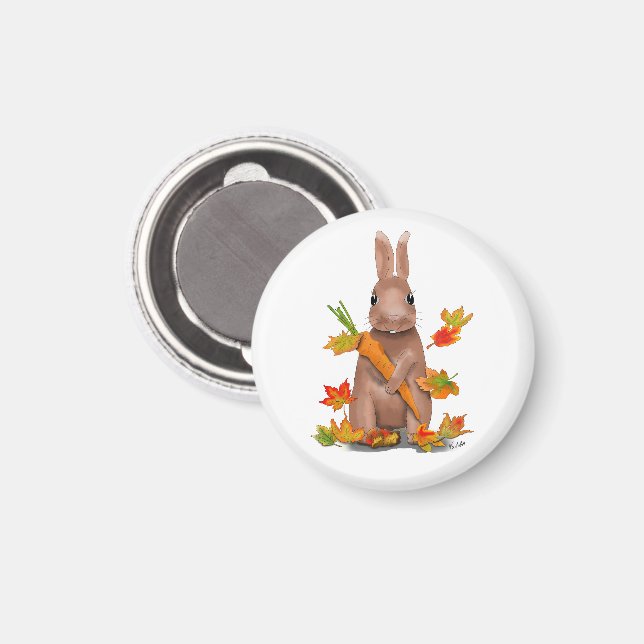 DE Magnet Hase im Herbst (Front/Back)