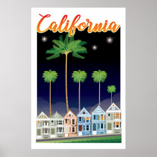 De målade damerna på natt San Francisco Poster