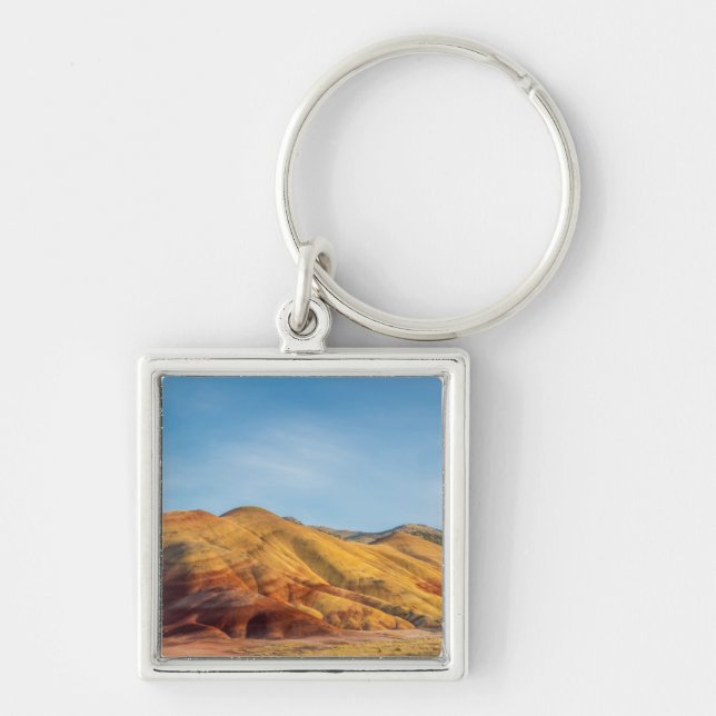 De målade kullarna i John Day Fossil Beds Fyrkantig Silverfärgad Nyckelring (Framsidan)
