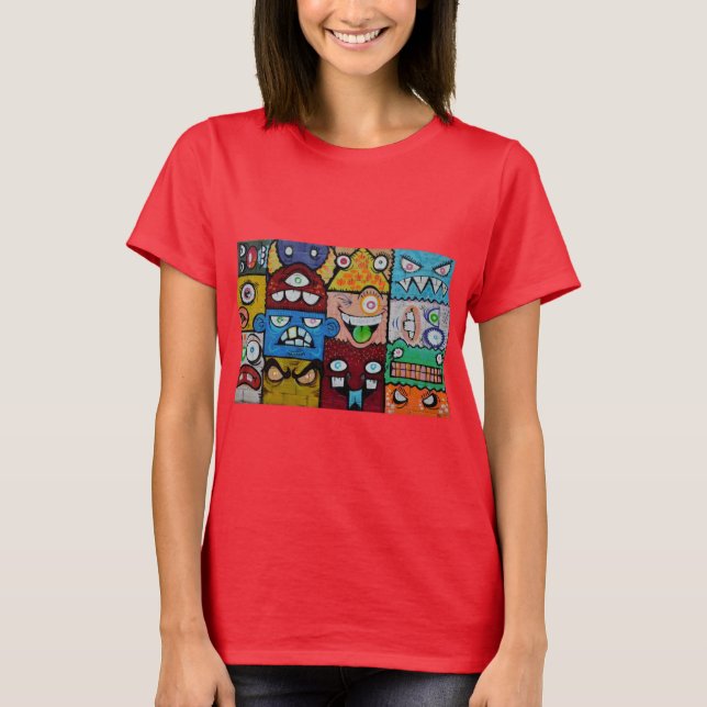 De många ansiktena Graffiti T Shirt (Framsida)