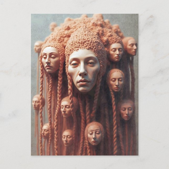 De många Ansiktena inom Vykort (Framsida)