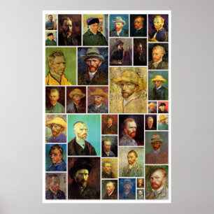 De många Ansiktena Vincent Van Gogh Poster