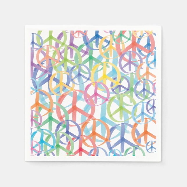 De många Färgerna i Fredstecken Pappersservett (Framsidan)