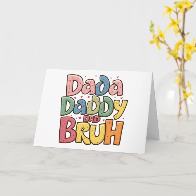 De många Namnen Pappa - Fars dag Firande Kort (Gul blomma)