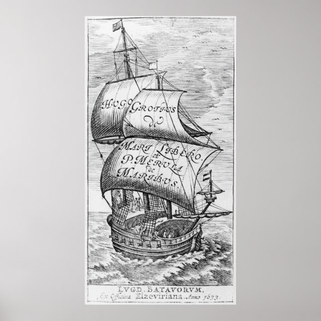 "De mari libero", av Hugo Grotius Poster (Framsidan)