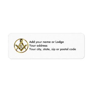De Masonic cirklar Returadress Etikett