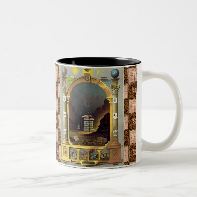 De Masonic kartlägger Två-Tonad Mugg (Höger)