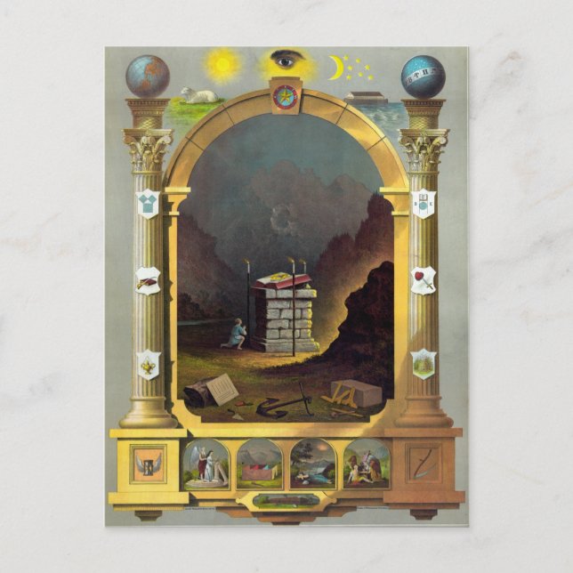 De Masonic kartlägger Vykort (Framsida)