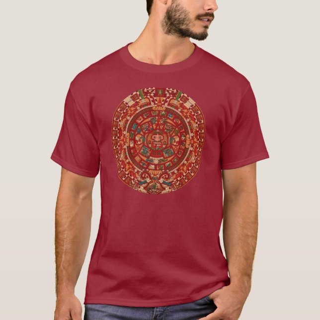 De Mayan/(den Aztec) kalendern rullar T-shirt (Framsida)