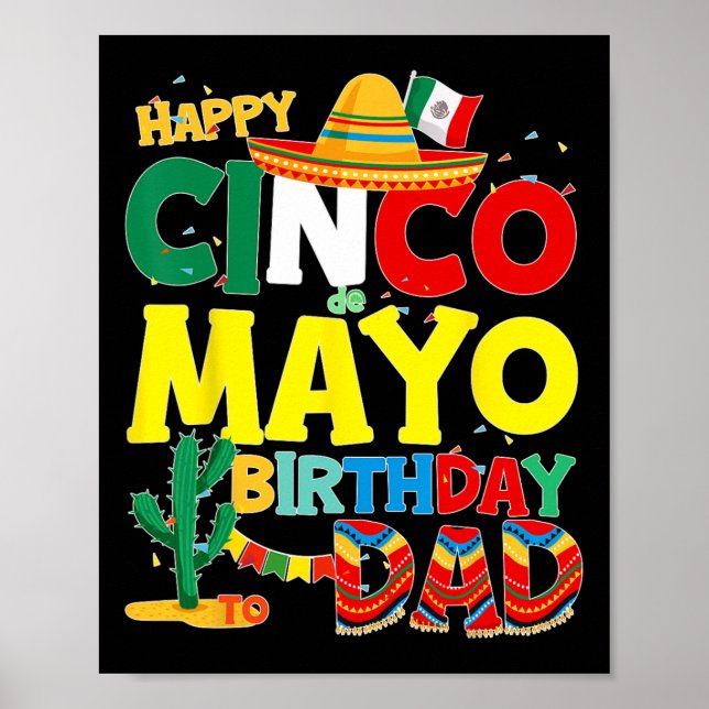 De Mayo Birthday till Pappa Grattis på födelsedage Poster (Framsidan)