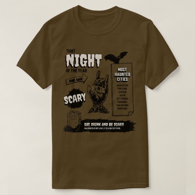 De mest hemsökta städerna Salem Scary Ghost Witch  T Shirt (Design framsida)