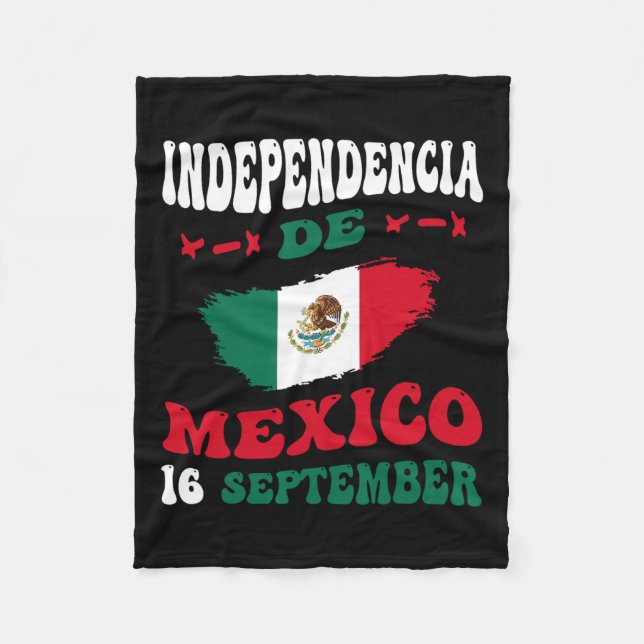 De Mexiko Flagga Pride Mexikanska Independence day Fleecefilt (Framsidan)