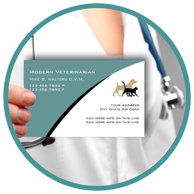 De moderna Affärskorten för veterinärer Visitkort (Skapare uppladdad)