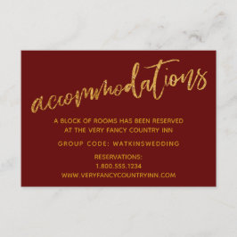 De moderna bostäderna Guld Vågar Burgundy Bröllop Tilläggskort