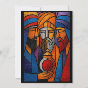 De moderna glasmålningarna av de vise männen kort