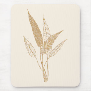 De moderna minimalistiska botaniska Löven Teckning Musmatta