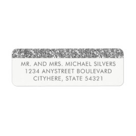 De moderna Returetiketterna silver i Rand Returadress Etikett