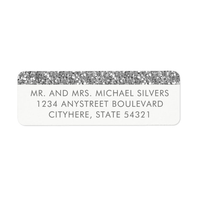 De moderna Returetiketterna silver i Rand Returadress Etikett (Framsidan)