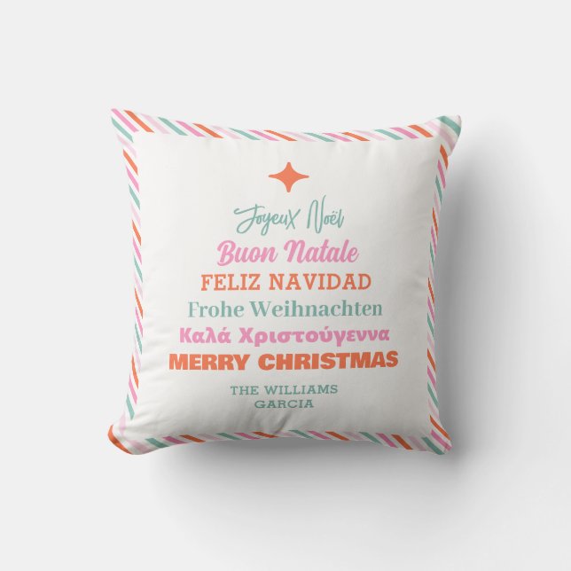 De moderna språken God jul Dekorativ kudde (Framsida)