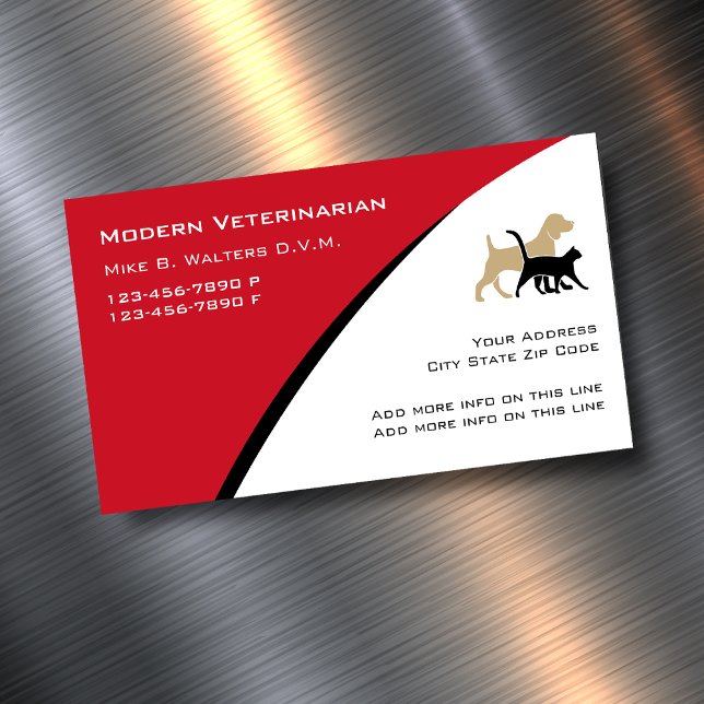 De moderna veterinärernas magnetiska Affärskort Magnetiska Visitkort (veterinarian magnetic business cards)