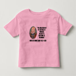 de Montaigne Värld besvärar ifrågasätter av T-shirt