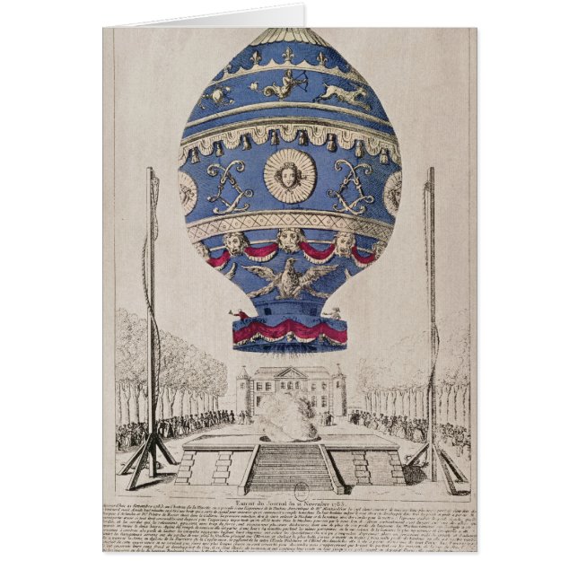 De Montgolfier broder experiment för ballong Hälsningskort (Framsidan)