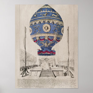 De Montgolfier broder experiment för ballong Poster