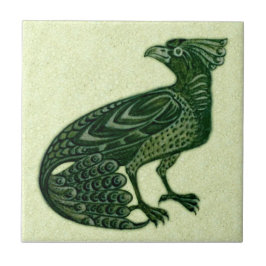 De Morgan Grönt Peacock (Svan down) Bird Kakelplatta