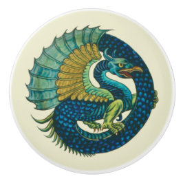 De Morgan's Dragon Ceramic Knob Knopp