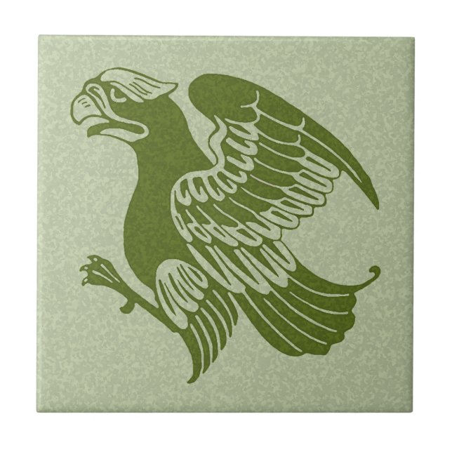 De Morgan's Eagle Small Ceramic Tile Kakelplatta (Framsidan)
