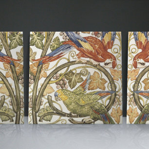 De Morgan's Parrots on Grapevine Collection Kakelplatta
