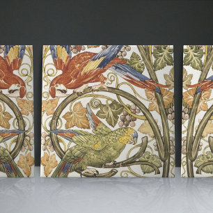De Morgan's Parrots on Grapevine Collection Kakelplatta