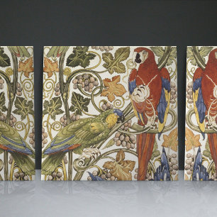 De Morgan's Parrots on Grapevine Collection Kakelplatta