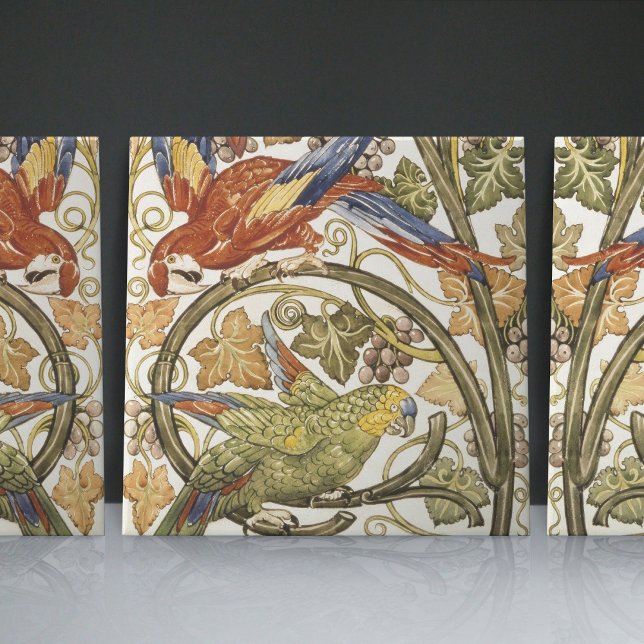 De Morgan's Parrots on Grapevine Collection Kakelplatta (Skapare uppladdad)