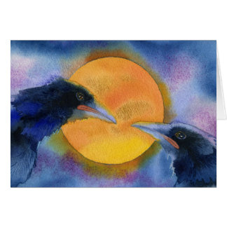 De mötte vid månsken hälsningskort