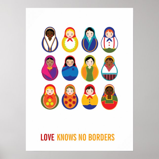 De multikulturella förtöjningsdockorna Kärlek vet  Poster (Framsidan)