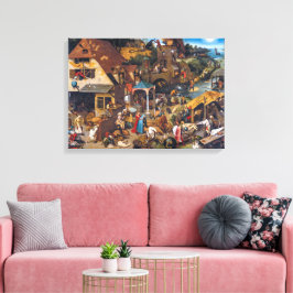 De nederländska ordspråken | Pieter Bruegel den äl Canvastryck