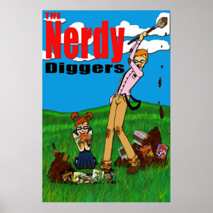 De Nerdy grävarearna - standard logotyp - poster