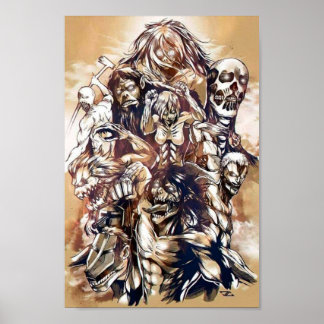 De nio tianerna attackerade Titan Poster