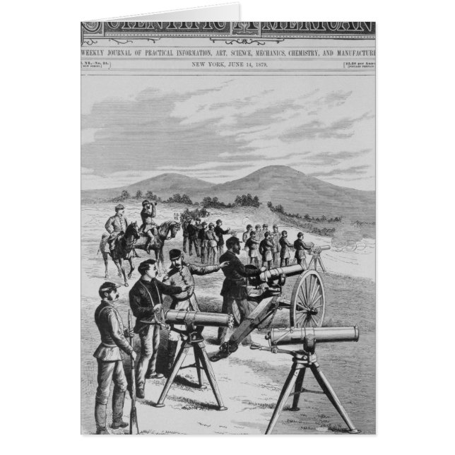 De nya modellerar det Gatling vapnet Hälsningskort (Framsidan)