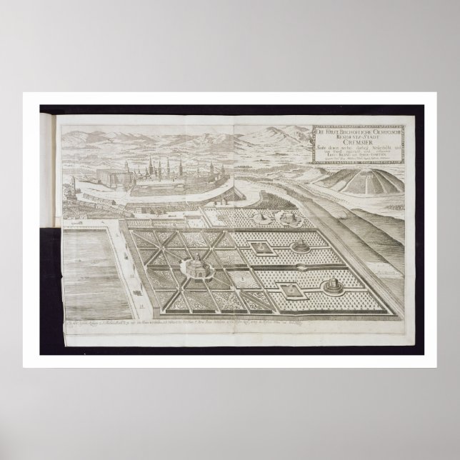 De nya trädgårdarna på Cremsier, där Poster (Framsidan)