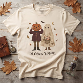 De Nyfikna Varelserna Vintage Spöke & Pumpahuvud T Shirt