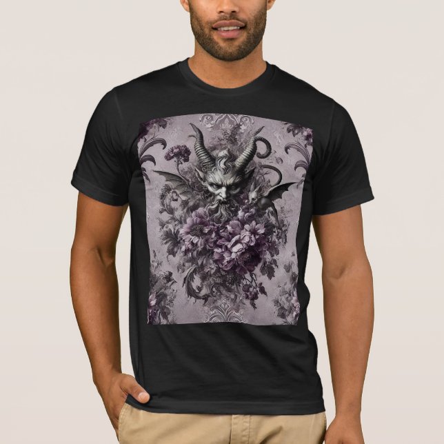De Odödas Suverän – Gotisk Blomma T Shirt (Framsida)