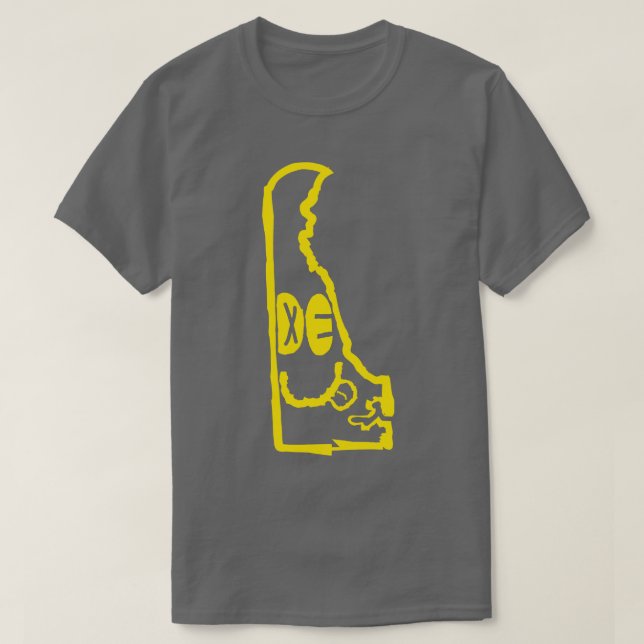 DE Ögon Delaware Grunge Smiling Ansikte Black Back T Shirt (Design framsida)
