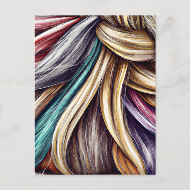 De olika hårstilarnas skönhet hos kvinnor är en vykort (Framsida)