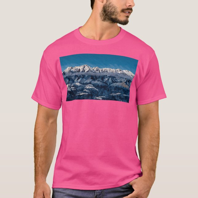 De olympiska vinterbergen (polsk konst), långa t shirt (Framsida)