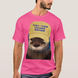 De orsakade Mayhem Funny Otter Joke Meme T Shirt