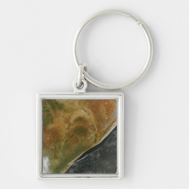 De Öster-afrikanska nationerna Fyrkantig Silverfärgad Nyckelring (Framsidan)